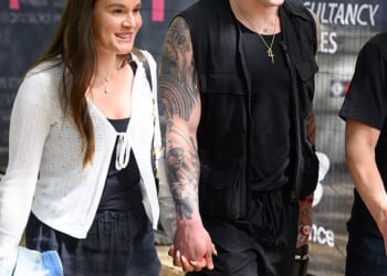Adam Peaty, 31, has joined wife Holly, 26, and father-in-law Gordon to show his support for his sister-in-law at the London Marathon as his family feud rumbles on