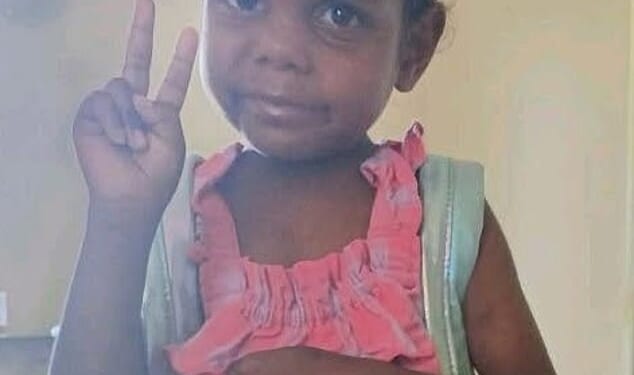 The body of five-year-old Kumanjayi Little Baby (above) was found on Thursday, five days after she went missing on Anzac Day
