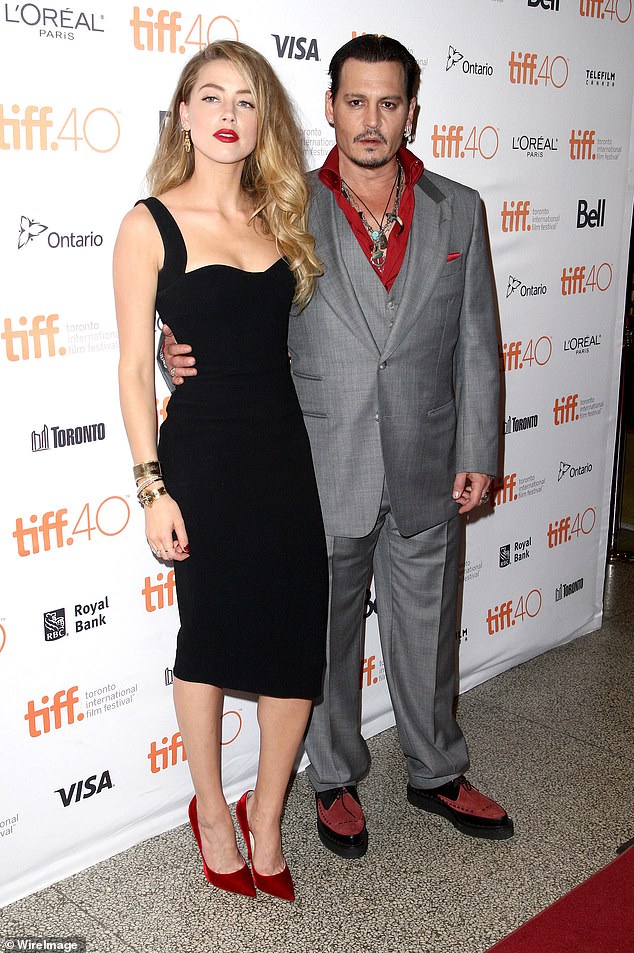 Amber and Johnny Depp first met in 2009 and went on to divorce in 2016, accusing the actor of being abusive throughout their relationship (pictured in 2015)