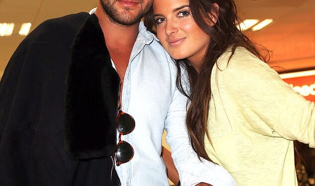Made in Chelsea stars Alex Mytton and Binky Felstead arrive at Gatwick Airport after a holiday together in 2014