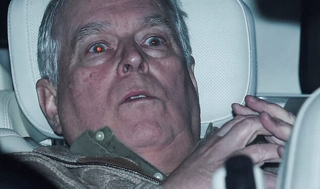 Andrew Mountbatten-Windsor pictured on the day he was arrested on suspicion of misconduct in public office - although he is yet to be charged with a criminal offense