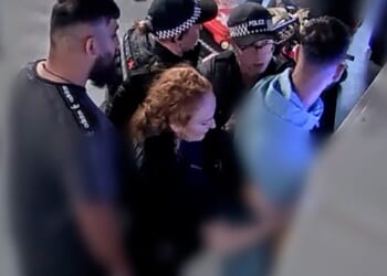PCs Ellie Cook and Lydia Ward had been trying to help armed colleague PC Zachary Marsden (in glasses) arrest Mohammed Fahir Amaaz (right) when his brother Muhammad Amaad (left) approached from behind