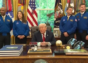 Artemis astronauts' awkward reaction as Trump teases classified UFO files will be released 'soon'