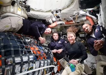 The Artemis II crew (pictured from left) Canadian astronaut and mission specialist Jeremy Hansen, Commander Reid Wiseman, mission specialist Christina Koch and pilot Victor Glover