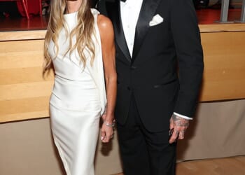 Victoria Beckham was somewhat less than in fits of hilarity when she became the butt of a joke at the star-studded Time100 Gala in New York, where she is pictured with David