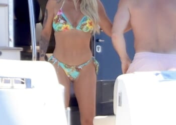 Kerry Katona enjoyed a sun-soaked yacht trip in Marbella on Thursday as she was seen for the first time since being rushed to hospital over a suspected stoke