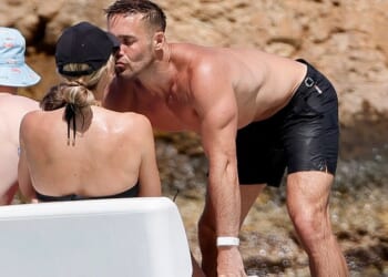 Vogue Williams and Spencer Matthews appeared more loved-up than ever as they packed on the PDA amid their lavish family getaway to St Barts on Friday