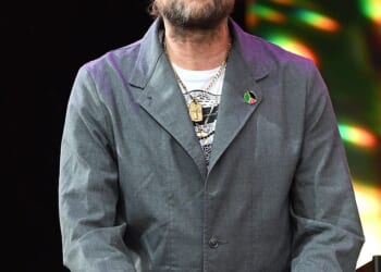 Damon Albarn performs with Africa Express at the Roskilde Festival at Dyrskuepladsen on July 5, 2025 in Roskilde, Denmark