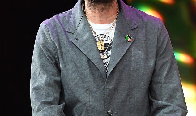 Damon Albarn performs with Africa Express at the Roskilde Festival at Dyrskuepladsen on July 5, 2025 in Roskilde, Denmark