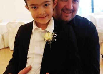 Matteo Brandimarti pictured with his father before the tragic incident