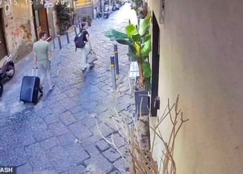 CCTV footage captured the horrifying moment Chiara was killed, with the clip showing the tourist walking down Naples' Spanish Quarters with her boyfriend Livio Rousseau when she is suddenly hit