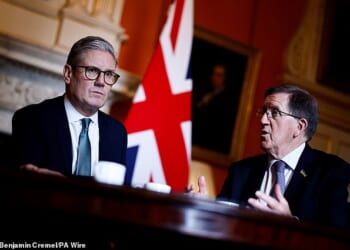 Keir Starmer and former Nato chief Lord Robertson pictured in 2024 at Downing Street