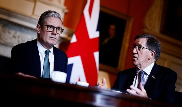 Keir Starmer and former Nato chief Lord Robertson pictured in 2024 at Downing Street