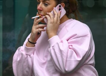 Edmond Haxhia was accused of being part of a surveillance team with other Britons, Harriet Bridgeman, 28, Thomas Mithan, 35, and Steven Hunt, 50, who are all from Bristol, and Harry Simpson, 33, from south London. Pictured: Bridgeman outside a court in London