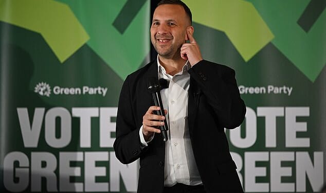 Economists estimate the number of people living in the UK would soar by 4.4million in just five years if Zack Polanski (pictured) wins power in 2029