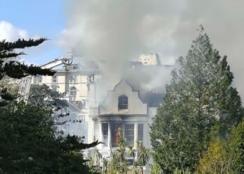 The Sherwood Palm Hotel in Torquay - dubbed 'Britain's worst' - caught fire for the second time in two days on Easter Sunday weekend