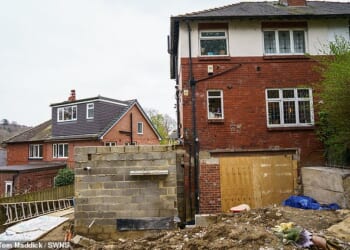 Ryan Ward, 37, and his wife - who doesn't want to be named - hoped to turn their three-bedroom semi-detached house into their 'forever home'