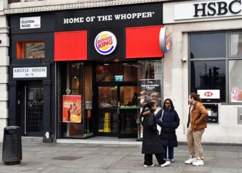 Burger King has vowed to open 30 new restaurants this year, despite facing higher costs amid rises in inflation. Pictured: A Burger King restaurant in Euston Road, London