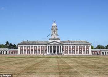 The cadet was taking part in a 24-week Modular Initial Officers Training course at the training academy at RAF Cranwell, Lincolnshire (pictured) just before Easter