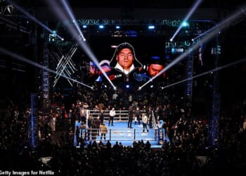 The celebrity, a man in his 30s, was arrested on suspicion of rape in the VIP during the undercard fights around 8pm