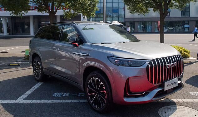 A Jaecoo 8 SUV hybrid. The price for the car typically starts around £45,500 - £47,500
