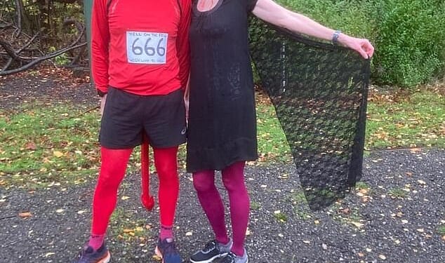Elaine Wilson claimed she was being personally attacked when Glyn Williams (pictured) posted a picture of the costume with 666 where the number would be