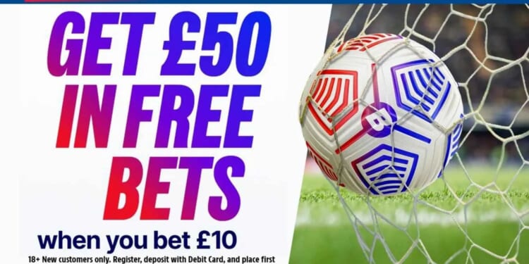 Claim £50 in free bets ahead of Chelsea vs Man City