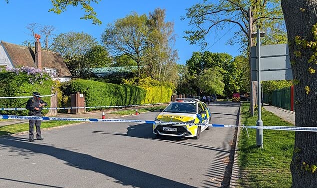 Officers manned a cordon near the Kenton United Synagogue in Harrow, north-west London, where an attempted arson attack was mounted on Saturday