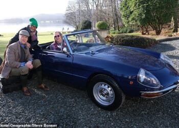 From scam to glam: A very special episode of Car SOS airing tonight documents the restoration of an Alfa Romeo belonging to Jane Caldwell (pictured) who in 2016 was conned out of £100k