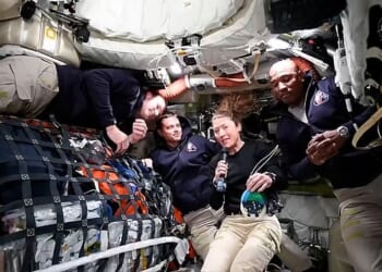 From left to right: Canadian astronaut Jeremy Hansen, NASA astronauts Reid Wiseman, Christina Koch and Victor Glover