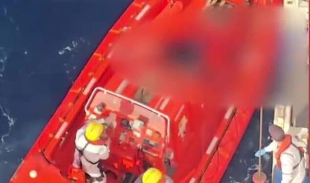 Cruise passengers were left 'shaking' after crew pulled five bodies from the sea during a dramatic recovery mission in the Mediterranean on Tuesday