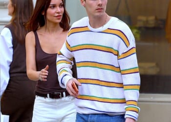 Cruz Beckham, 21, and Jackie Apostel, 30, explored the sights in New York as they enjoyed a shopping trip in Soho on Friday