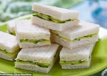The Queen liked her cucumber sandwiches with a smear of yogurt and sprigs of fresh mint