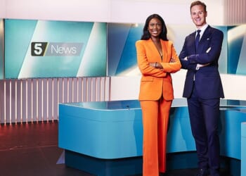 Claudia-Liza Vanderpuije pictured with Dan Walker on the set of Channel 5 news. The pair co-hosted a programme for a year between 2022 and 2023