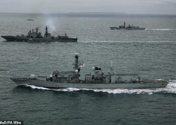 Royal Navy vessels HMS St Albans and HMS Somerset track the Russian vessel RFN Severomorsk on a separate operation as Defence Secretary John Healey admits UK was forced to respond to a pair of Russian spy submarines and an attack submarine invading the English Channel