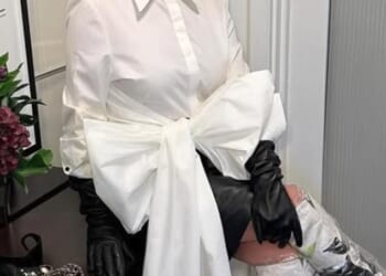 Denise Welch has branded future daughter-in Gabbriette Bechtel her 'style icon' and revealed that she even gets to wear the supermodel's 'cast-offs'