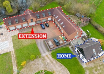 Dr Martin Rooke constructed the vast L-shaped structurewithout planning permission, insisting it was needed to house a collection of classic cars