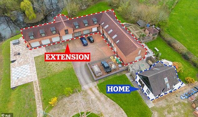 Dr Martin Rooke constructed the vast L-shaped structurewithout planning permission, insisting it was needed to house a collection of classic cars