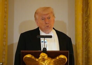 Donald Trump interrupted his speech during Tuesday's State Dinner to praise golfer Rory McIlroy for his latest Masters triumph