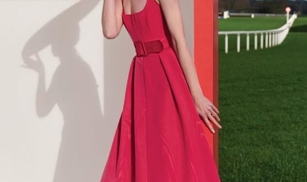 Royal Ascot is encouraging guests to be bolder and brighter with their outfit choice at the racing meet this year (pictured: Model Erin O'Connor in the lookbook)