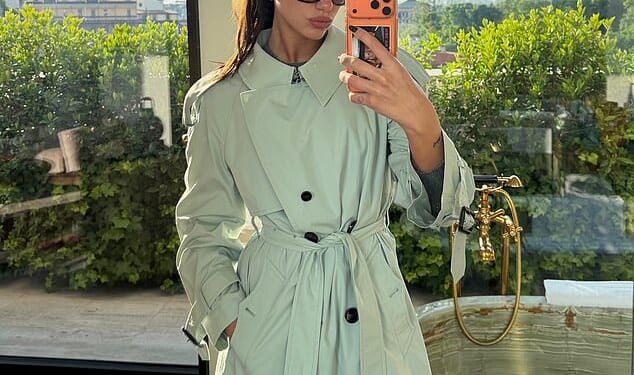 Dua Lipa looked effortlessly chic in an array of snaps shared on Instagram on Saturday, as she teased her next album and got back in the recording studio