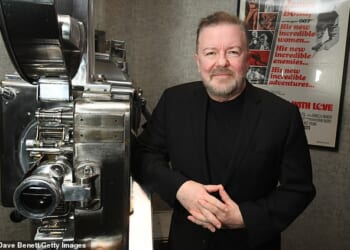 Ricky Gervais wants to demolish his existing flood-hit home and splash out on a new one ¿ complete with a gym and tennis court ¿ in the town of Marlow, Buckinghamshire