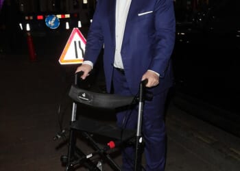 Eamonn Holmes was rushed to hospital earlier this week after suffering a suspected stroke (Pictured in March)