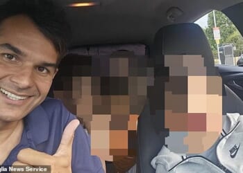 Tancredo Bankhardt, 41, allegedly failed to secure seat belts around his young passengers before deliberately causing a serious collision involving multiple vehicles