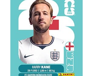 Harry Kane is in the England squad of the 2026 World Cup Panini book