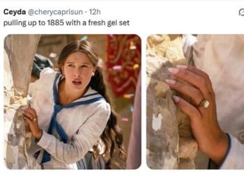 Millie Bobby Brown was the subject of mirth following the release of a teaser for the third film in her Netflix period franchise Enola Holmes, as fans pointed out she was sporting long fake nails in a new promo