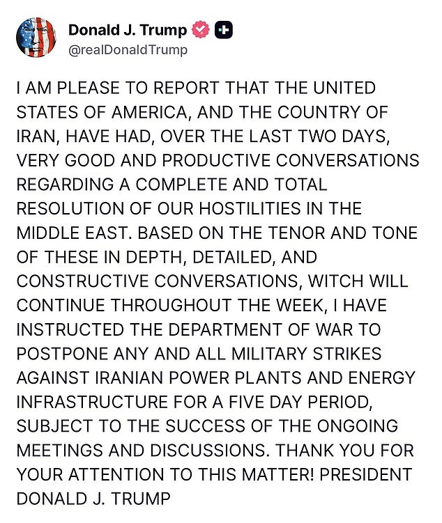 One of Trump's Truth Social posts that was deleted, fixed and shared again ¿ but social media users spotted the misspelling of 'which' as 'witch'