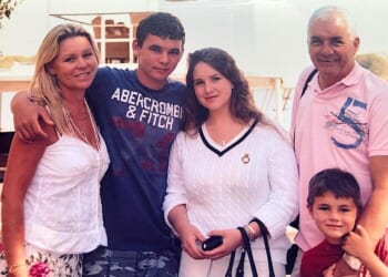 Heather and Ryan Cornelius pictured with their three children