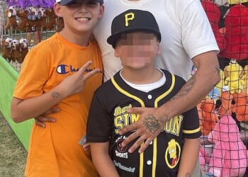 Giovanni Perez, 37, killed his son Callan, 11, (orange shirt) and himself at Elko Regional Airport in Nevada on April 13