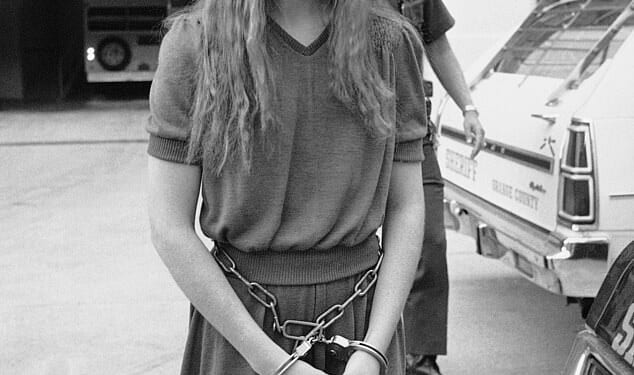 Cleveland elementary school in San Diego, California, was, in January 1979, the site of the first murderous school shoot-up in US history - and it was perpetrated by a 16-year-old girl named Brenda Spencer (pictured outside court later that year)